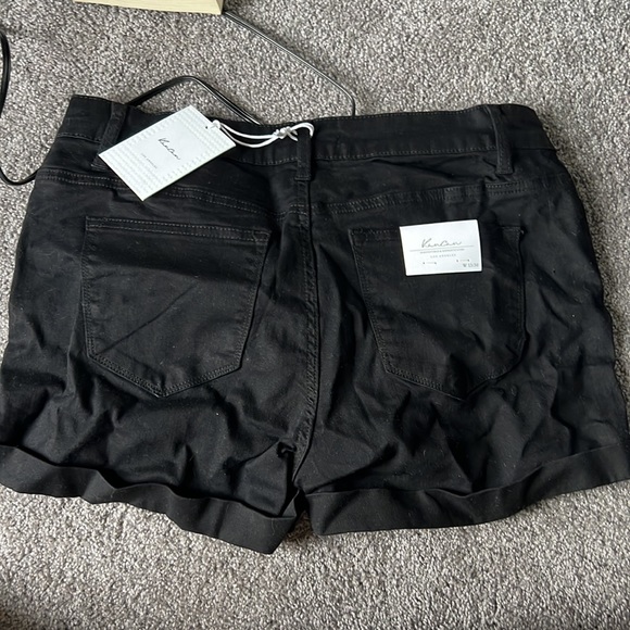 Rancan denim distressed black jean shorts W 13/30 - Picture 2 of 4